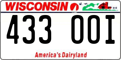 WI license plate 433OOI