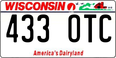 WI license plate 433OTC