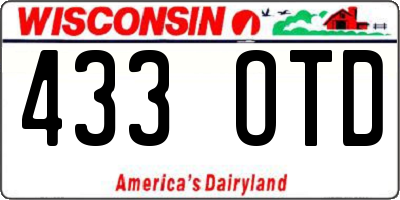 WI license plate 433OTD