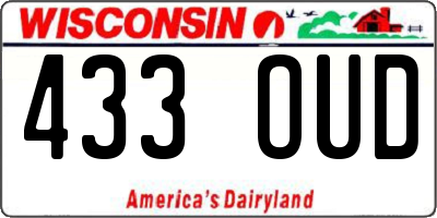 WI license plate 433OUD