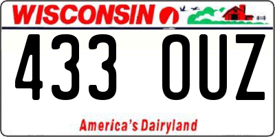WI license plate 433OUZ