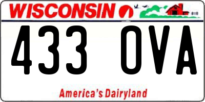 WI license plate 433OVA