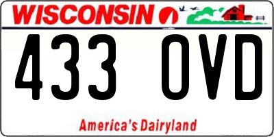 WI license plate 433OVD
