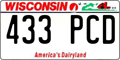 WI license plate 433PCD