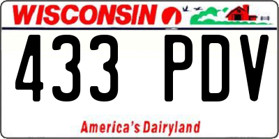 WI license plate 433PDV