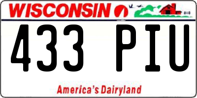 WI license plate 433PIU