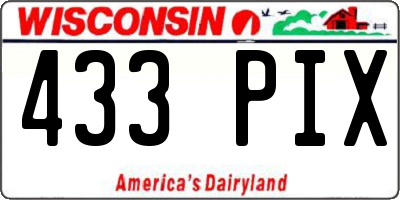 WI license plate 433PIX