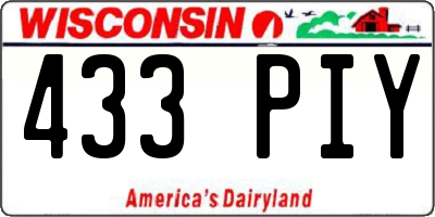 WI license plate 433PIY