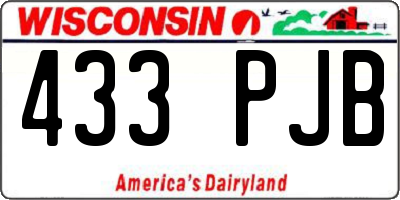 WI license plate 433PJB