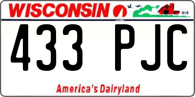 WI license plate 433PJC