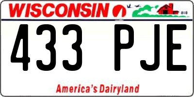 WI license plate 433PJE