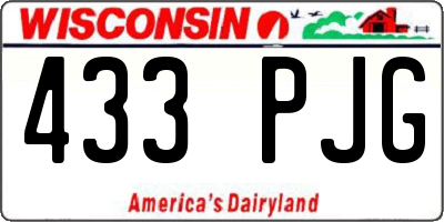 WI license plate 433PJG