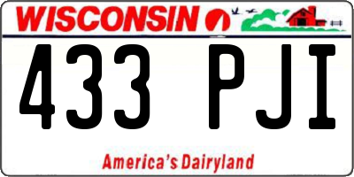 WI license plate 433PJI