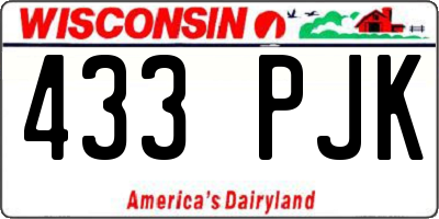 WI license plate 433PJK