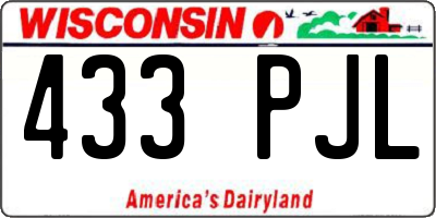 WI license plate 433PJL