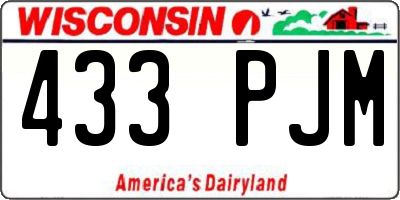 WI license plate 433PJM