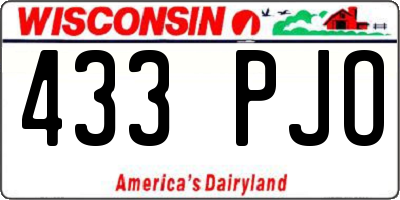WI license plate 433PJO