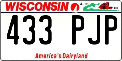 WI license plate 433PJP