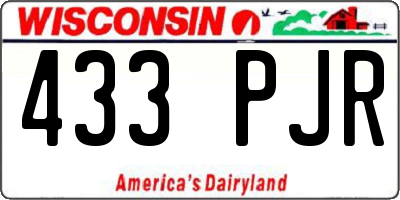 WI license plate 433PJR
