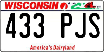 WI license plate 433PJS
