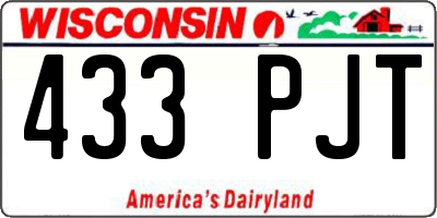 WI license plate 433PJT