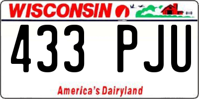 WI license plate 433PJU