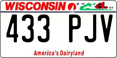WI license plate 433PJV