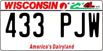 WI license plate 433PJW