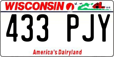 WI license plate 433PJY