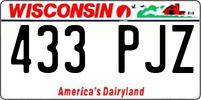 WI license plate 433PJZ