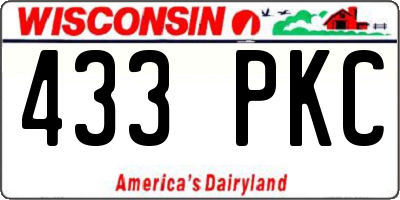 WI license plate 433PKC