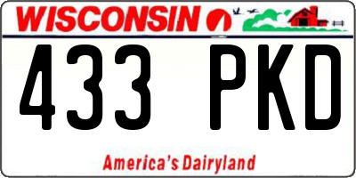 WI license plate 433PKD