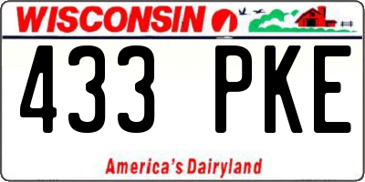 WI license plate 433PKE