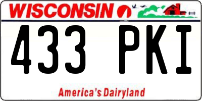 WI license plate 433PKI