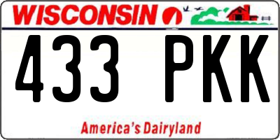 WI license plate 433PKK