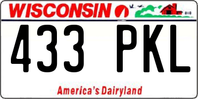 WI license plate 433PKL