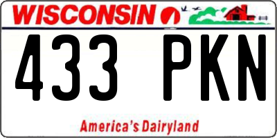 WI license plate 433PKN