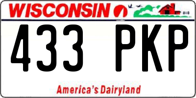 WI license plate 433PKP