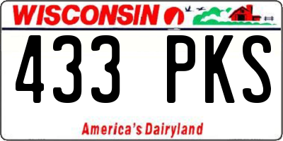 WI license plate 433PKS