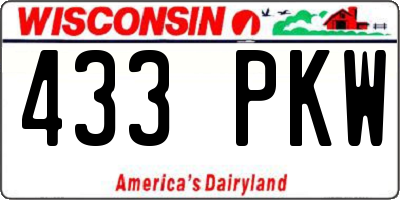 WI license plate 433PKW
