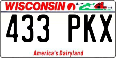 WI license plate 433PKX