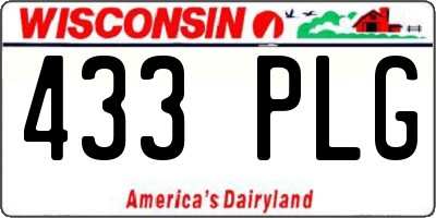 WI license plate 433PLG