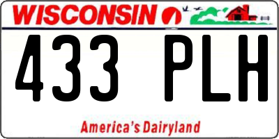WI license plate 433PLH