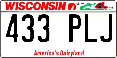 WI license plate 433PLJ