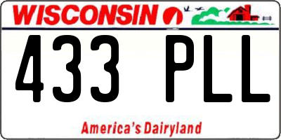 WI license plate 433PLL