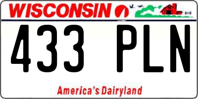 WI license plate 433PLN