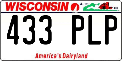 WI license plate 433PLP