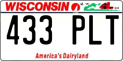 WI license plate 433PLT