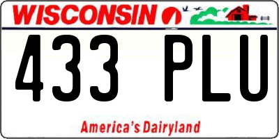 WI license plate 433PLU