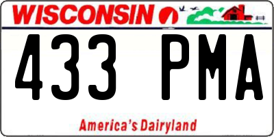 WI license plate 433PMA